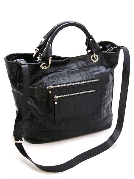 Сумка женская крокодил черный