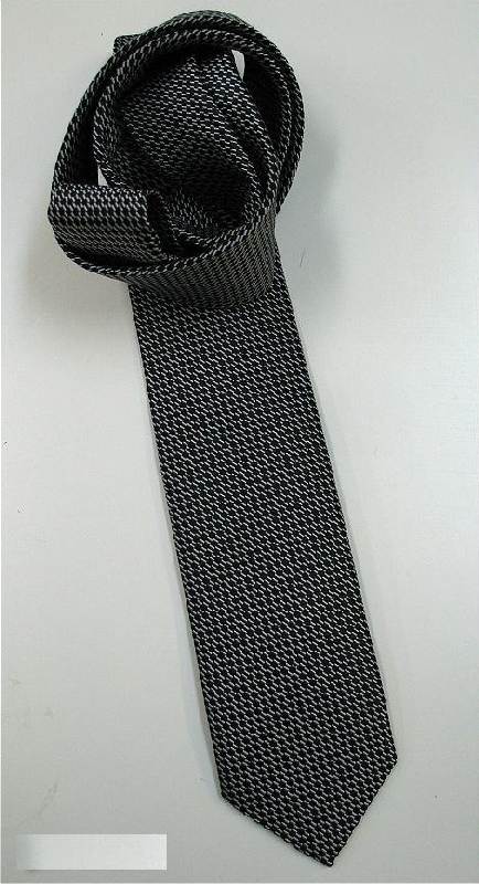 Галстук мужской "селедка" черно-белый орнамент