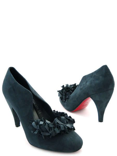 Замшевые туфли цвета морской волны