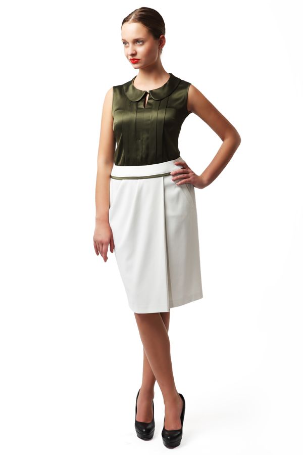 Оригинальная юбка с имитацией запашного кроя