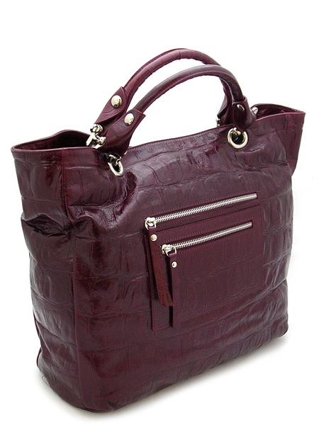 Сумка женская крокодил бордовый
