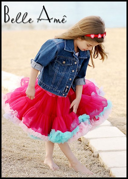 Пышная юбка "Малиновая радуга"