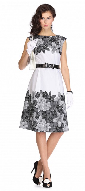 Шикарное платье с цветочным узором