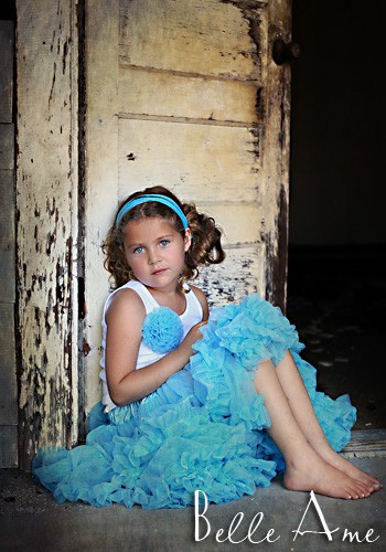 Пышная юбка голубая