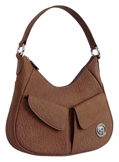 Женская кожаная сумка с тиснением под кожу слона 2-017