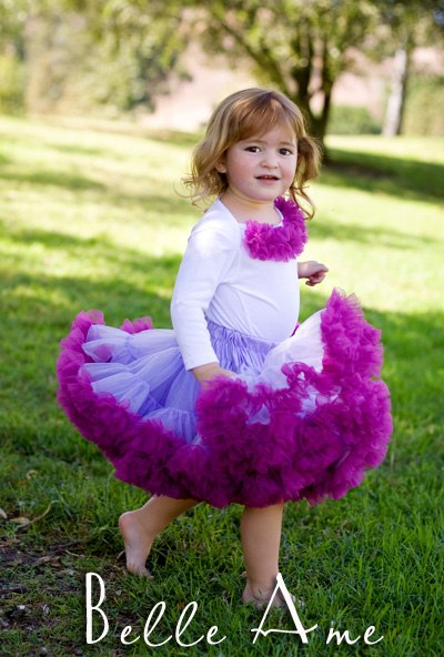 Пышнаяя юбка сиреневая с фиолетовой оборкой