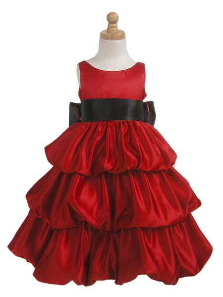 Детское платье с воланами алое