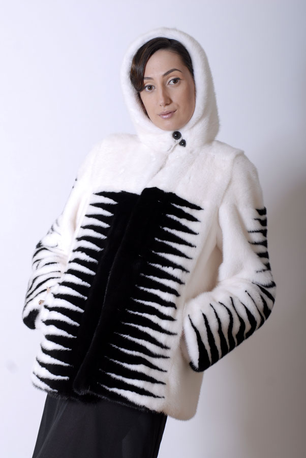 DOMINO Полупальто из белой норки