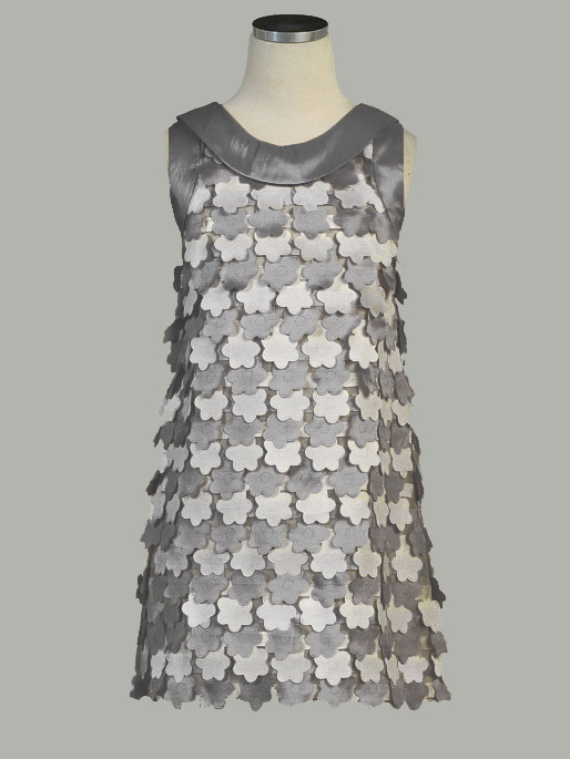 Серое платье "Цветочки"