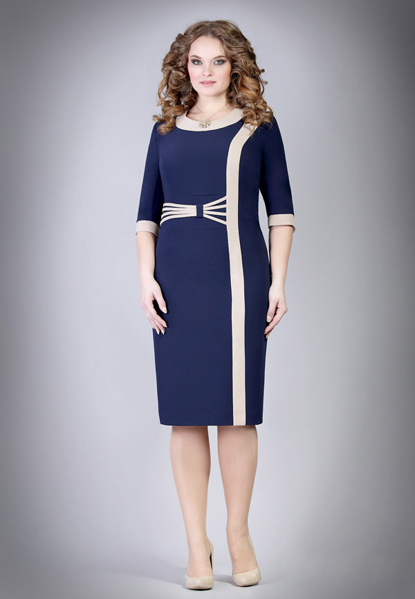 Элегантно-экставагантное платье с контрастной отделкой