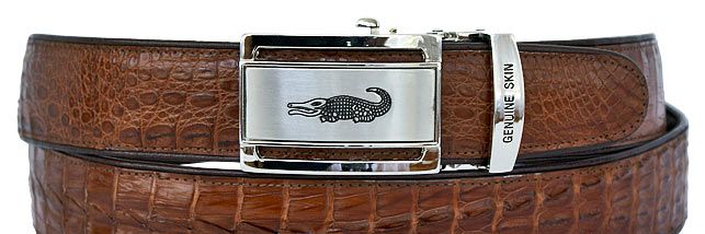Ремень мужской с крокодилом на пряжке