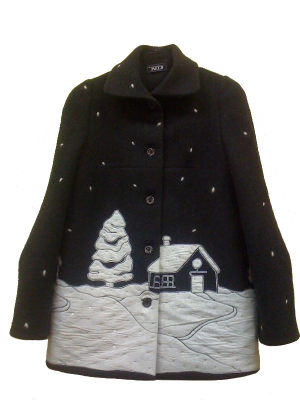 Зимнее укороченное пальто