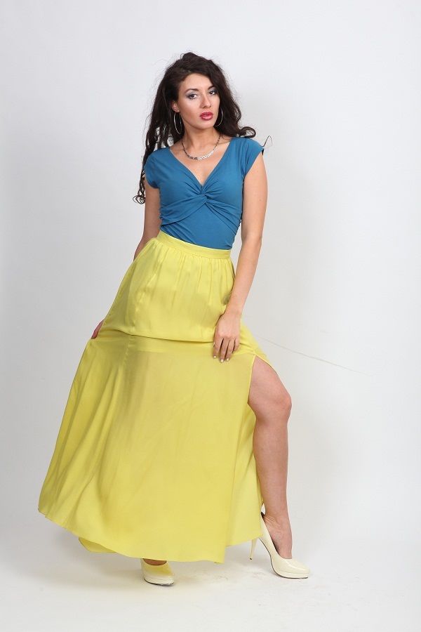 Летняя синяя блуза "Минимализм"