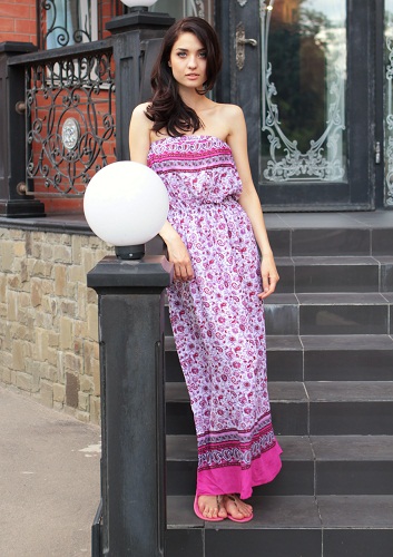 Хлопковый сарафан необычной расцветки