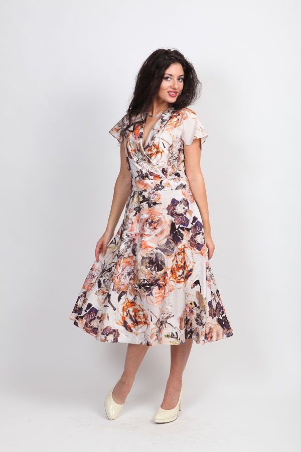 Летнее платье "Цветочная абстракция"