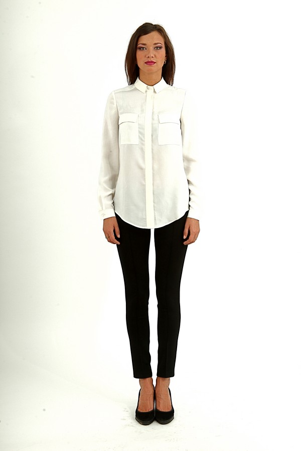 Белая офисная блуза