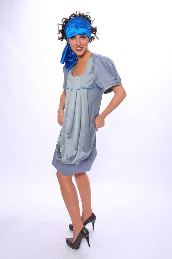 Сарафан с встречными складками и рукавом-фонариком