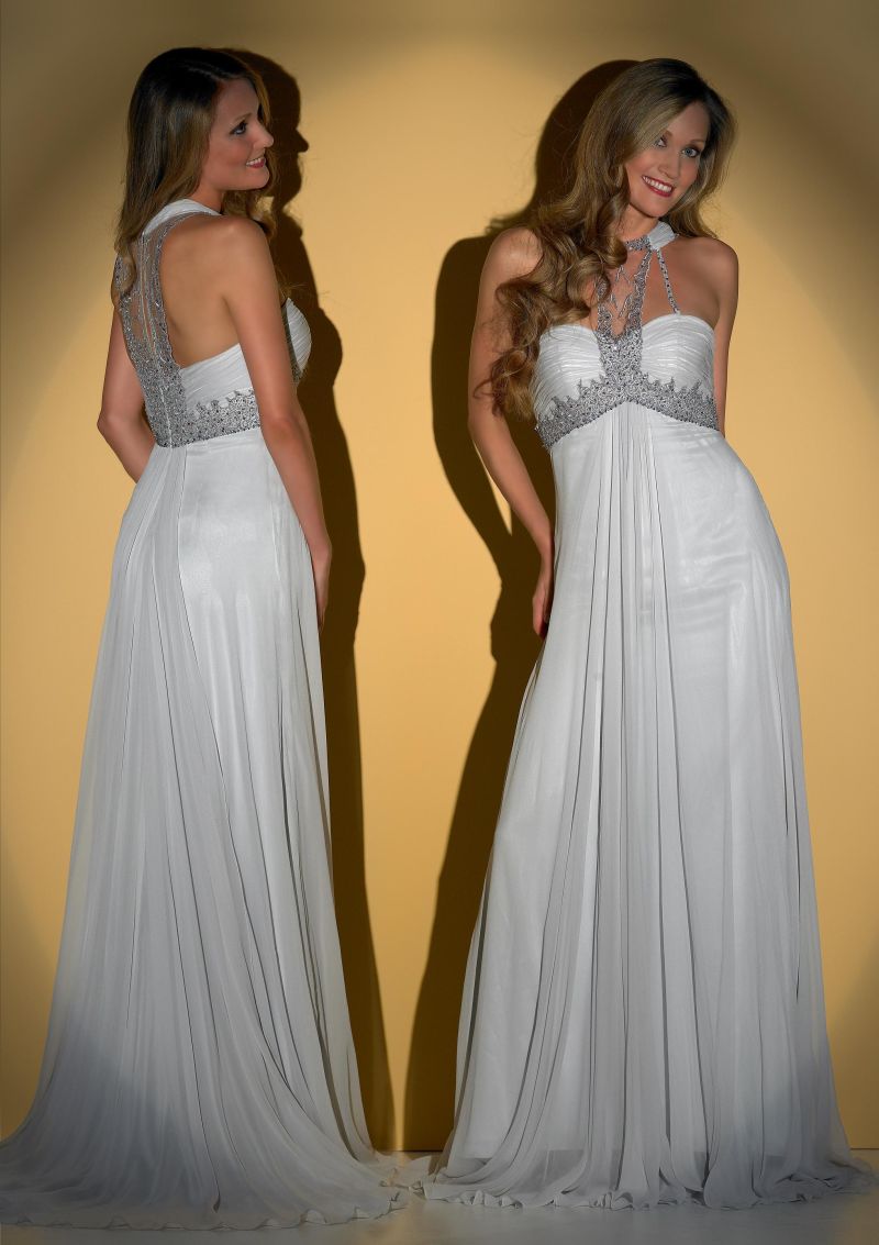 Шелковое платье с серебрянным кружевом "Снежная королева"