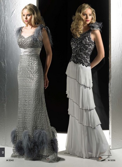 Шелковое вечернее платье в стиле ретро "Черно-белый романс"