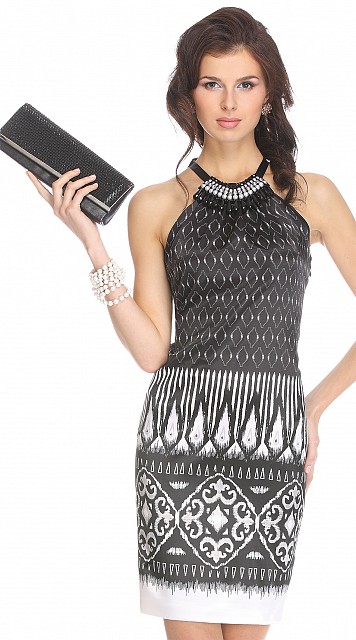 Коктейльное платье с американской проймой от Noche Mio