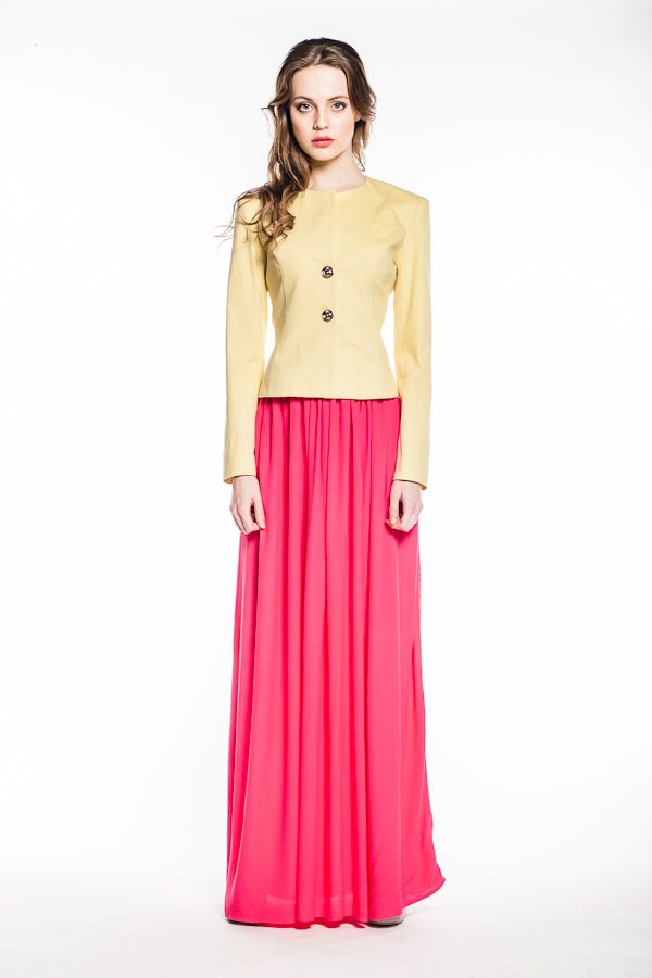 Розовая макси-юбка