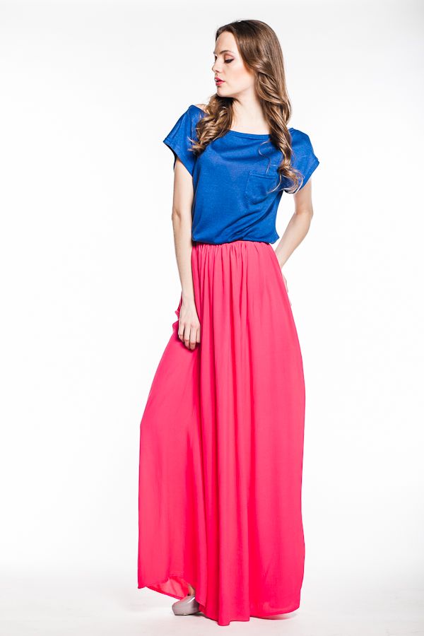 Летняя юбка в пол "Коралл"