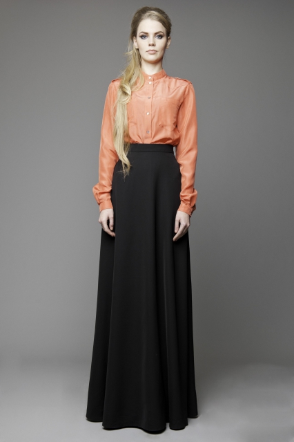 Длинная черная юбка из вискозы