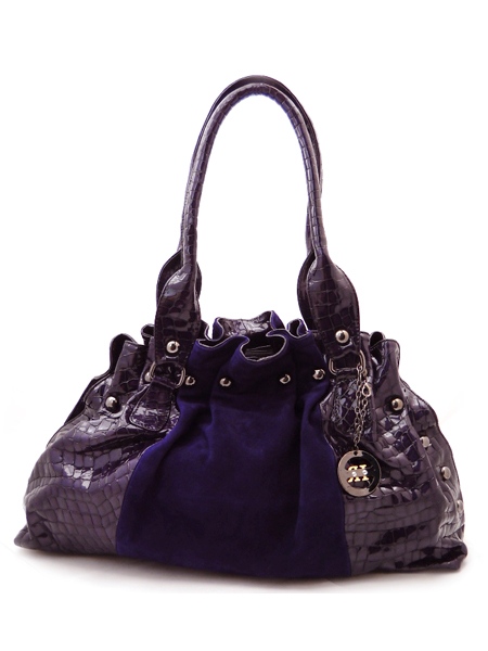 Фиолетовая сумка замша-лак