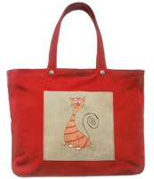 Замшевая сумка с котом