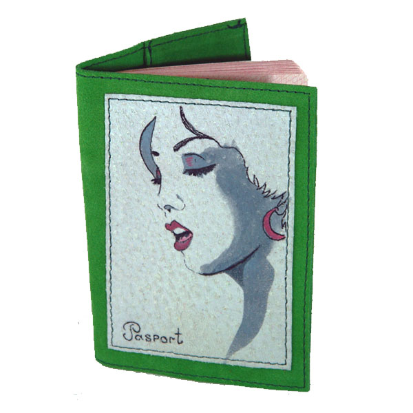 Замшевая обложка для паспорта "Девушка"