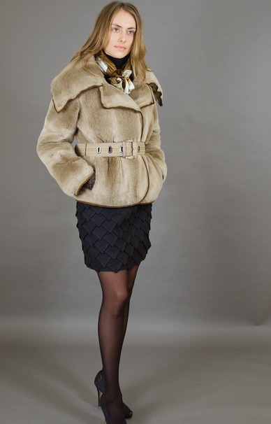 Норковый жакет-автоледи темный беж