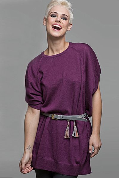 Платье-туника с изящными рукавами «тюльпан»