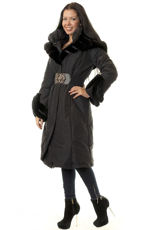 Пальто "Montile" с роскошным меховым капюшоном A