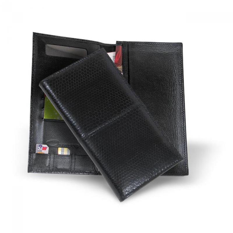 Черное мужское портмоне из кожи змеи