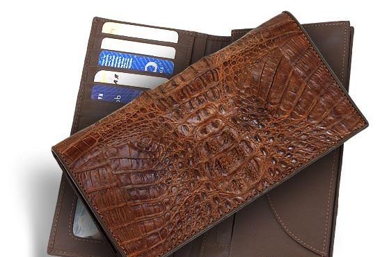 Портмоне мужское крокодил кофе