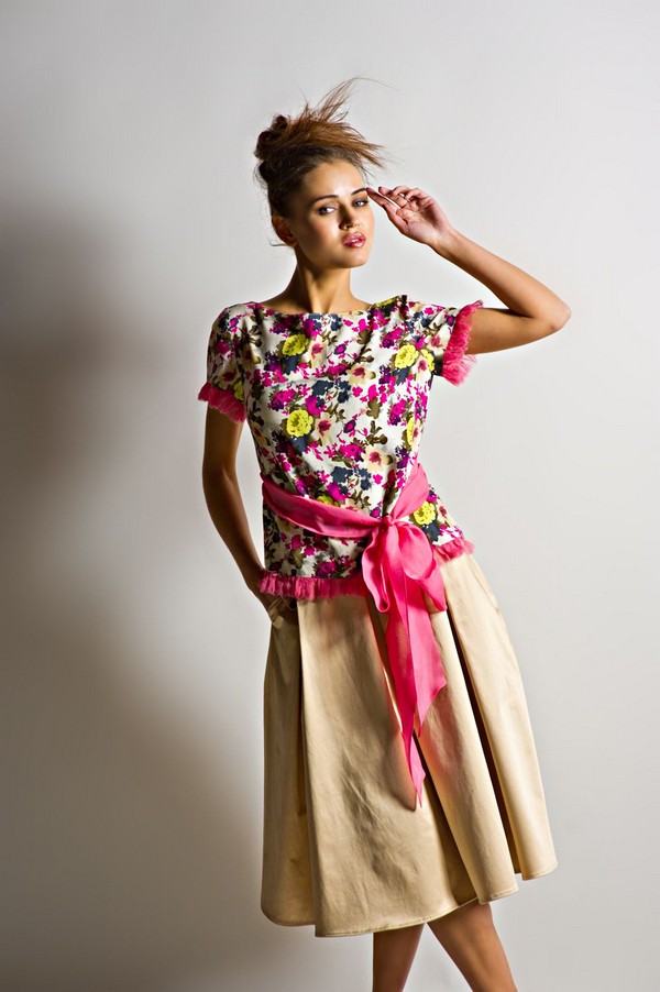 Блуза с шифоновыми рюшами