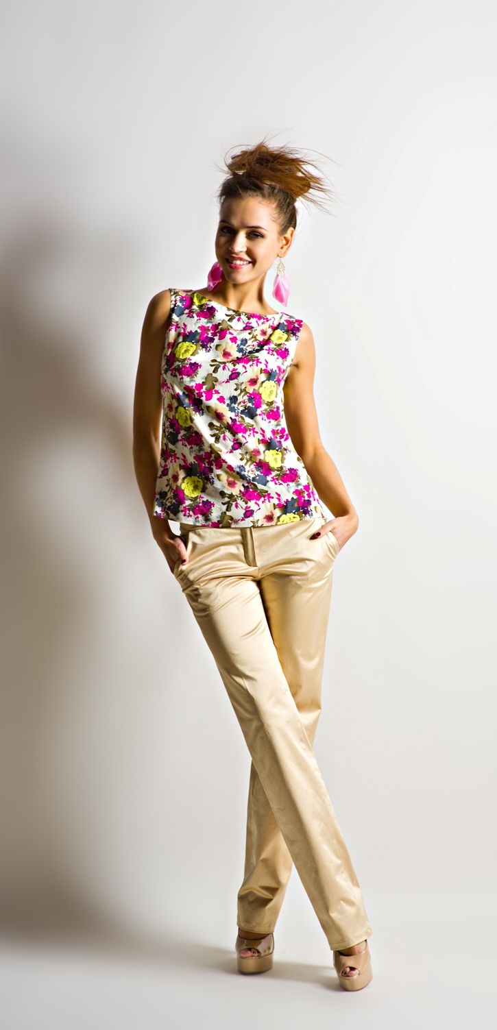 Цветной хлопковый топ