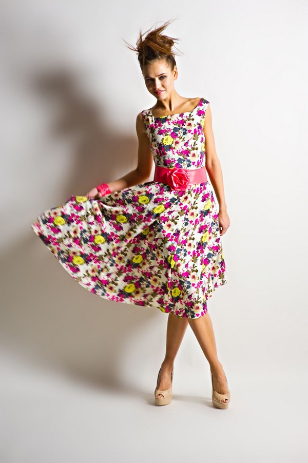 Хлопковое цветное платье