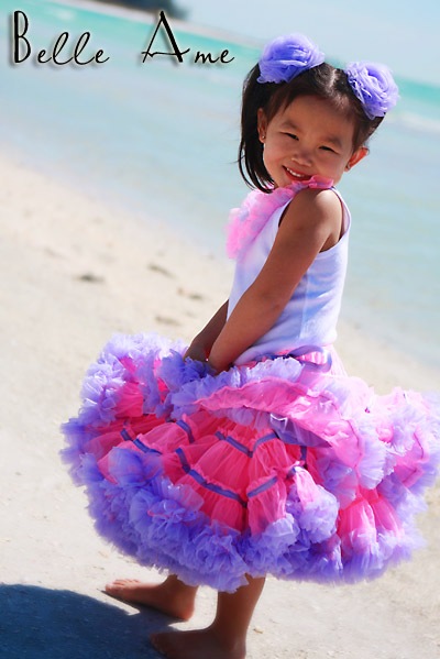 Американская пышная юбка розовая с фиолетовым