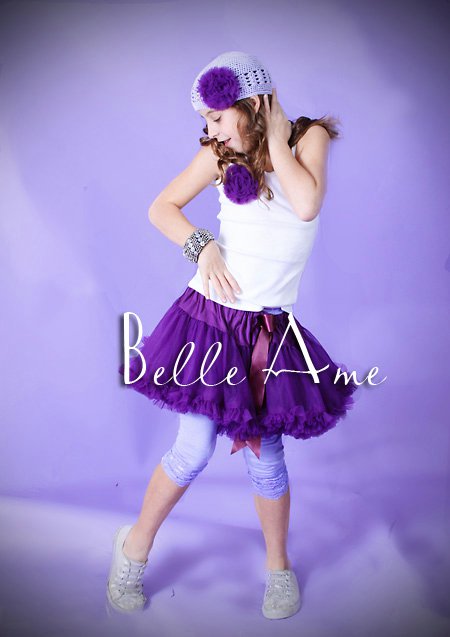 Фиолетовая пышная мини-юбка