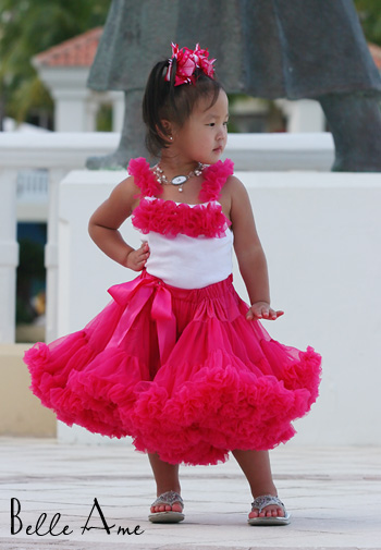 Пышная малиновая детская юбка