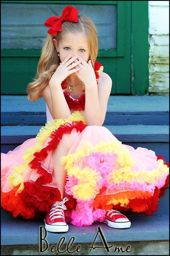 Пышная юбка "Персиковая радуга"