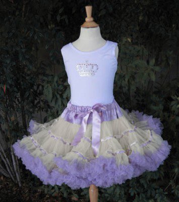 Пышная юбка слоновая кость и лаванда