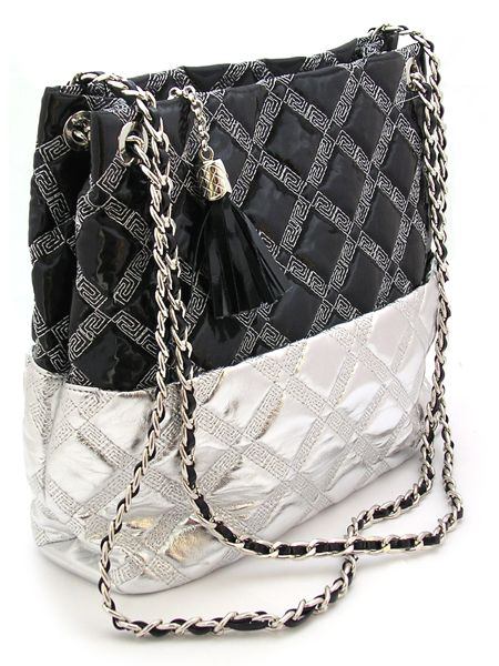 Сумка серебристая в стиле Шанель