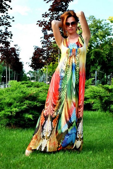 "Жар-птица" яркое платье для эффектного выхода