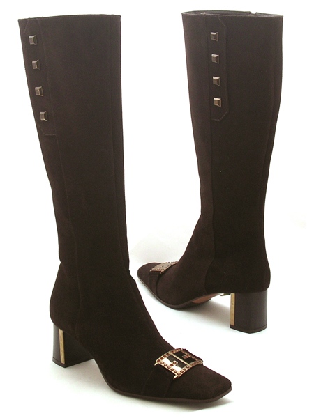 Сапоги замшевые осенние шоколадные