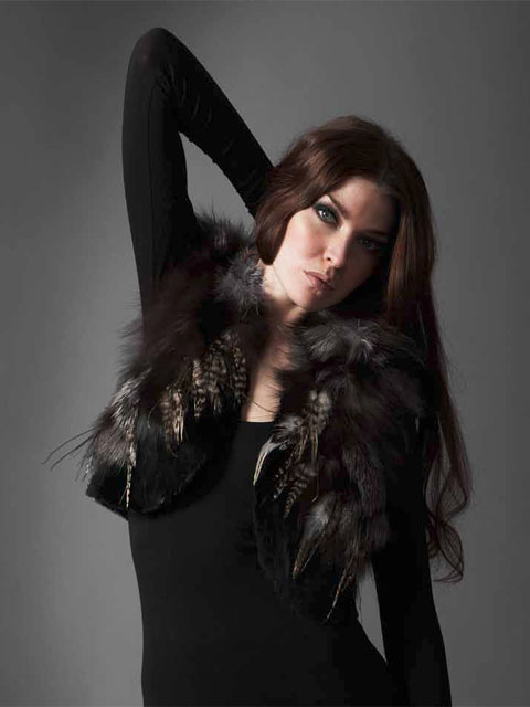 Жилет-болеро "Меховые перья"