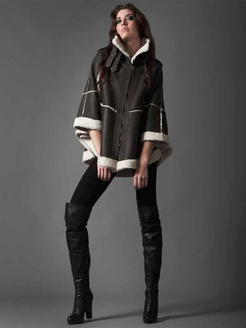 Пончо из овчины "Лесная нимфа"