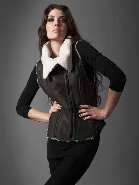 Жилет из натуральной овчины "Очарование стиля"