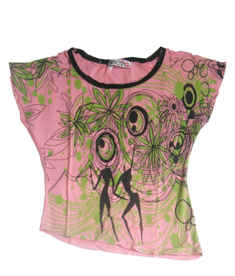 Футболка асимметрия розовая